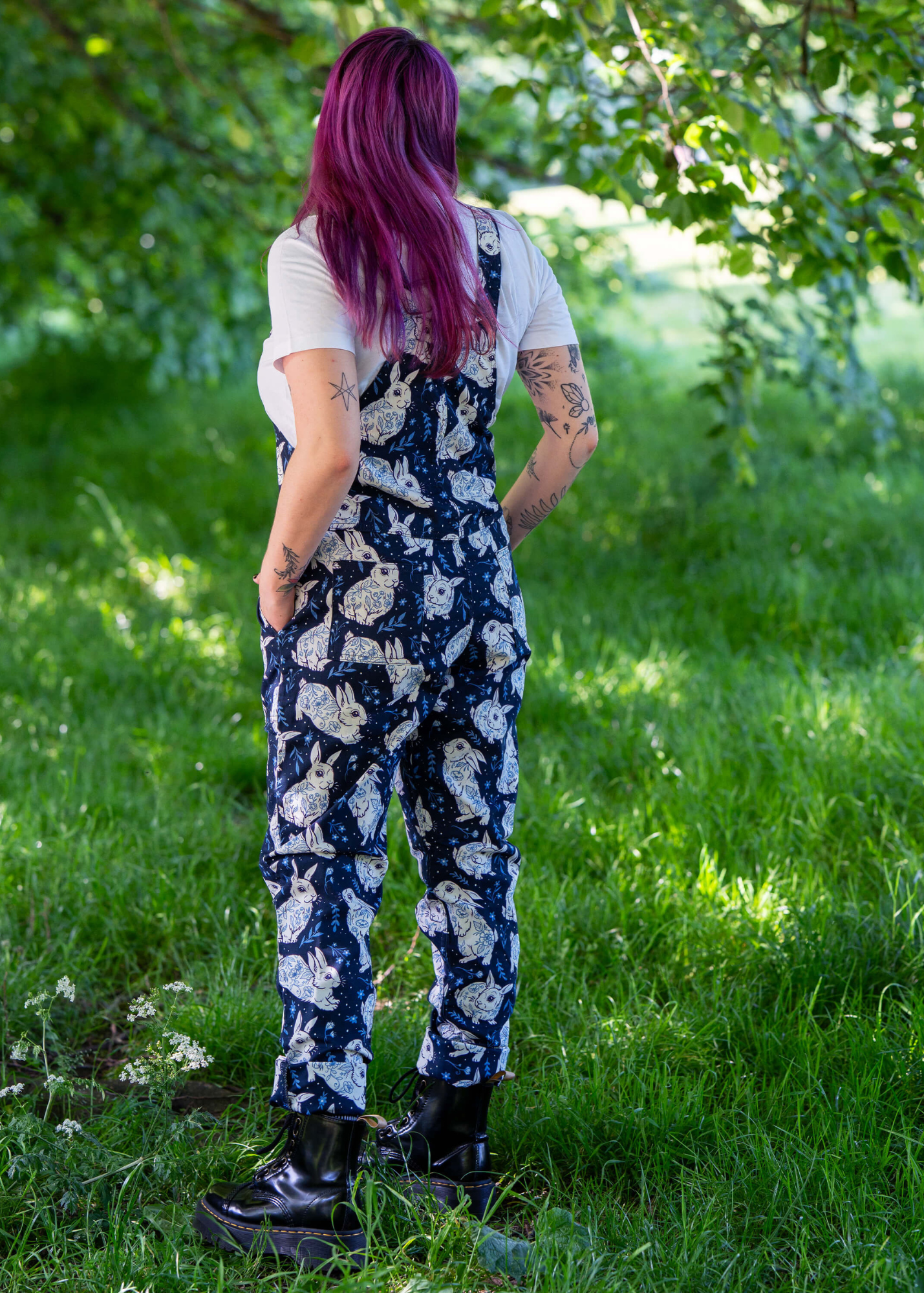 Rebel Romance x Abi Perry - Bunnies Stretch Dungarees