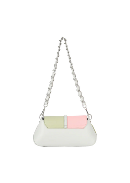 The Edit - Pink, Green & Grey Colour Block Mini Baguette Handbag