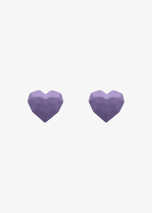 The Edit - 3D Lilac Heart Earrings