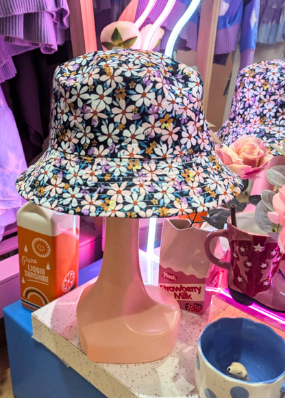 The Edit - Black Floral Bucket Hat
