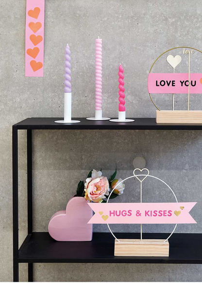 Rico Design - Large Pastel Pink Ceramic Heart Vase