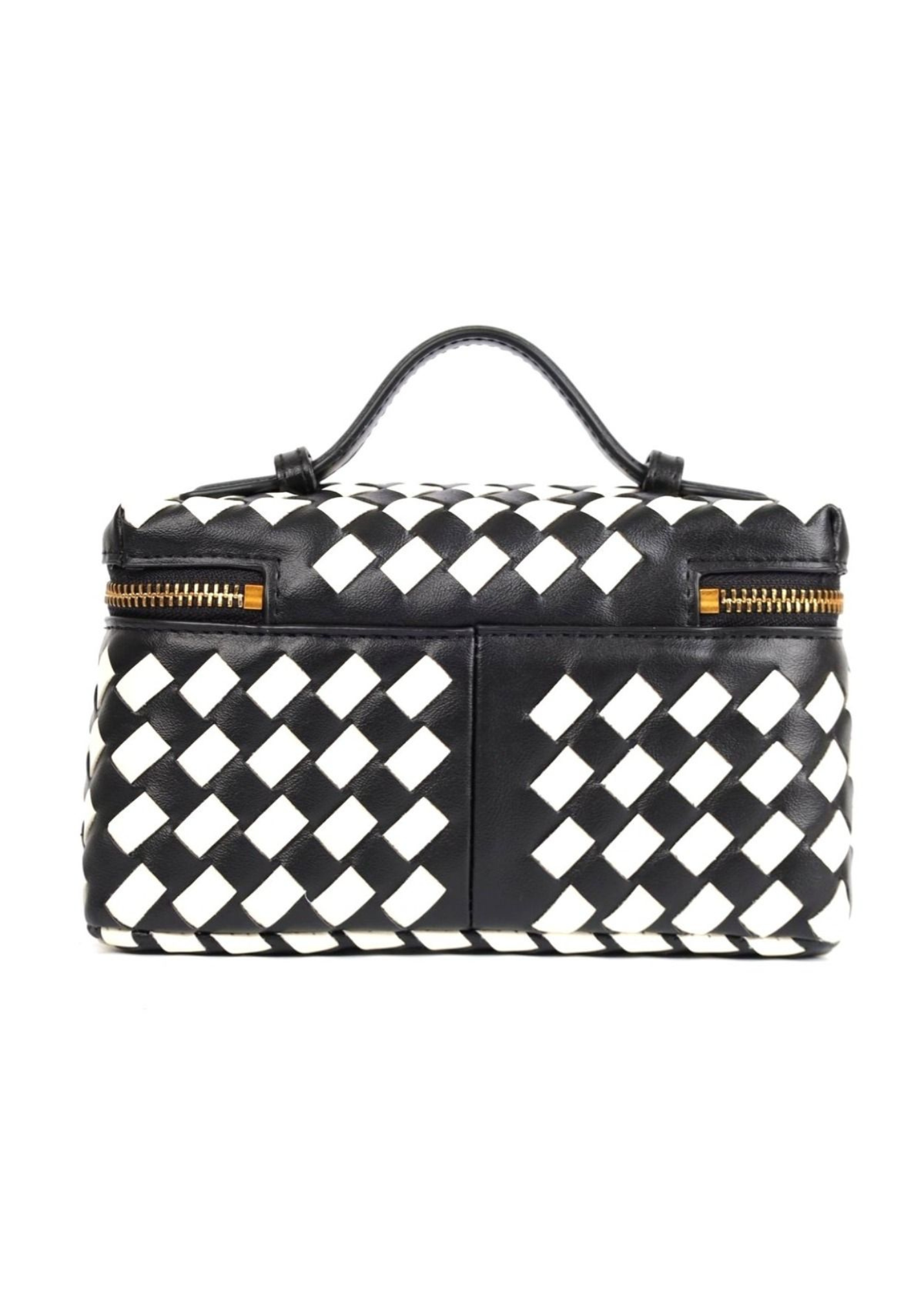 The Edit - Black & White Woven Check Cube Bag