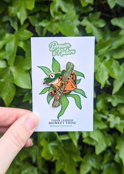 Drawn to Nature - Tiger Leg Tree Frog Enamel Pin