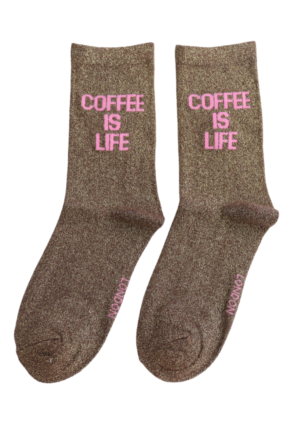 Miss Sparrow - Glitter Statement ‘Coffee is Life’ Socks