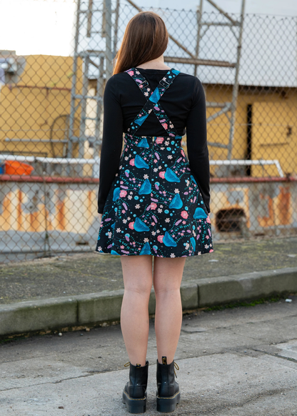 Rebel Romance - Floral Jellyfish Stretch Flared Pinafore