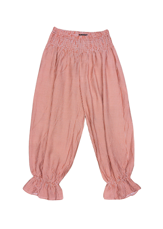 The Edit - Burnt Orange Gingham Cocoon Trousers