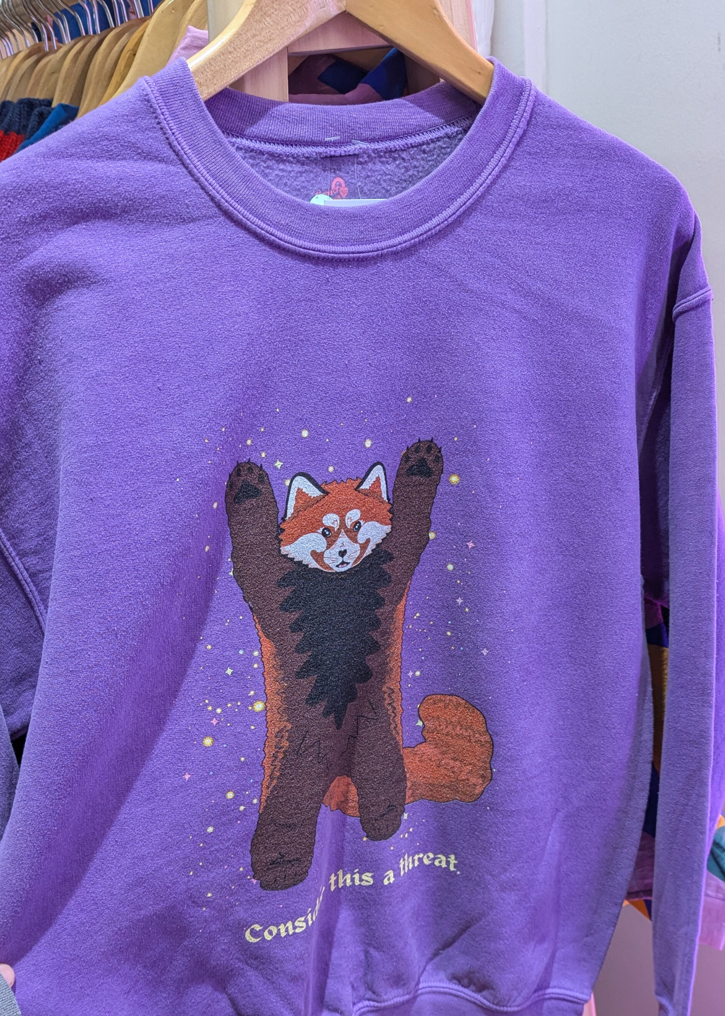 Home of Rainbows - Red Panda Threat Sweater in Purple