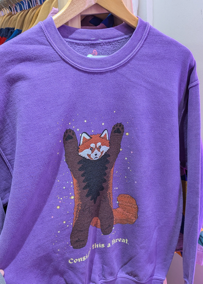 Home of Rainbows - Red Panda Threat Sweater in Purple