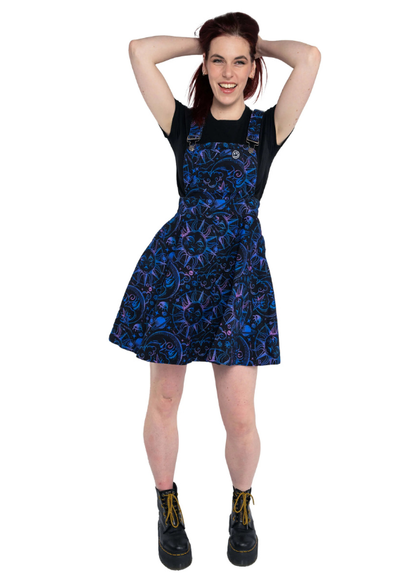 Rebel Romance - Celestial Dreams Stretch Flared Pinafore