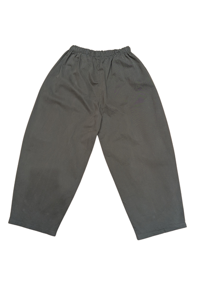 The Edit - Olive Green Twill Barrel Cocoon Trousers