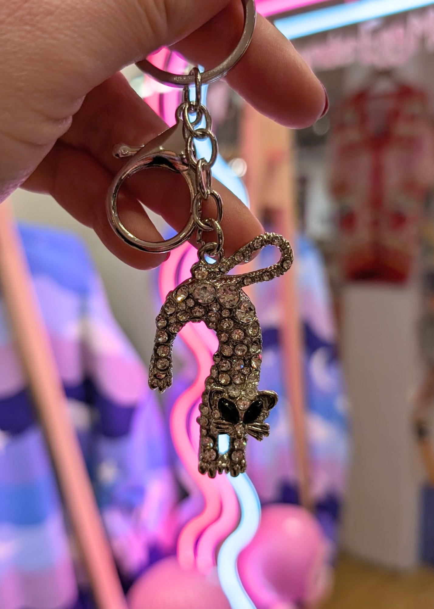 The Edit - Silver Scardey Cat Bag Charm Keyring