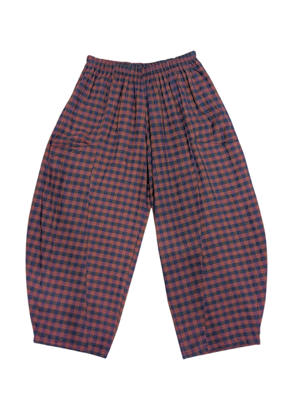The Edit - Orange & Purple Gingham Check Cocoon Trousers