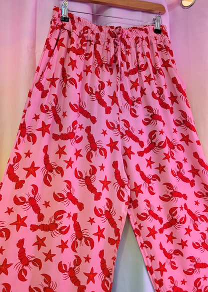 The Edit - Pink & Red Lobster Print Trousers