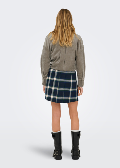 Only - Blue & Green Checked Mini Skirt