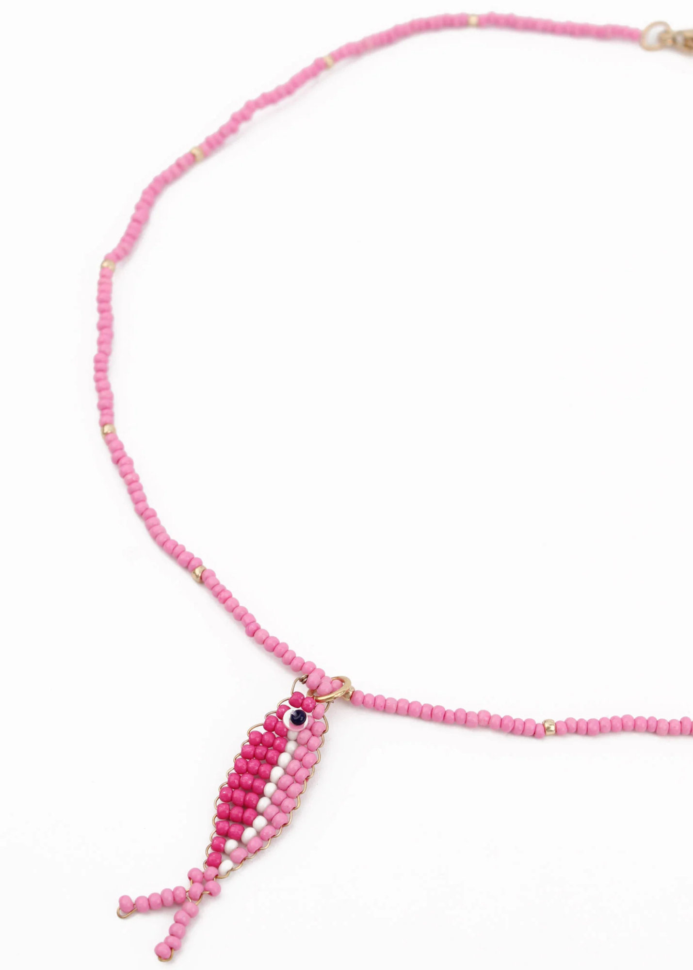 My Doris - Pink Beaded Fish Necklace