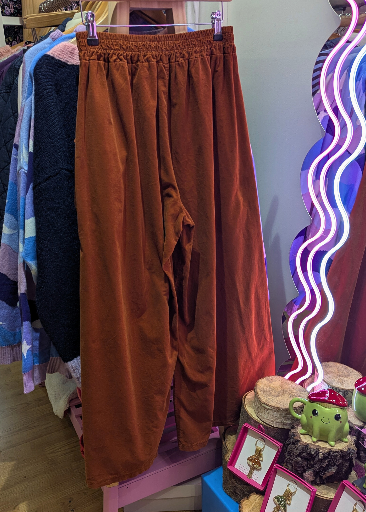 The Edit - Orange Corduroy Wide Leg Trousers