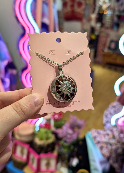 The Edit - Sun & Moon Agate Pendant in Goldstone