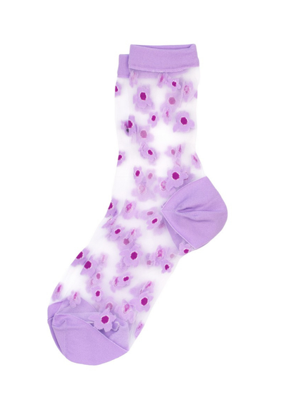Joe Cool - Sheer Lilac Flower Socks