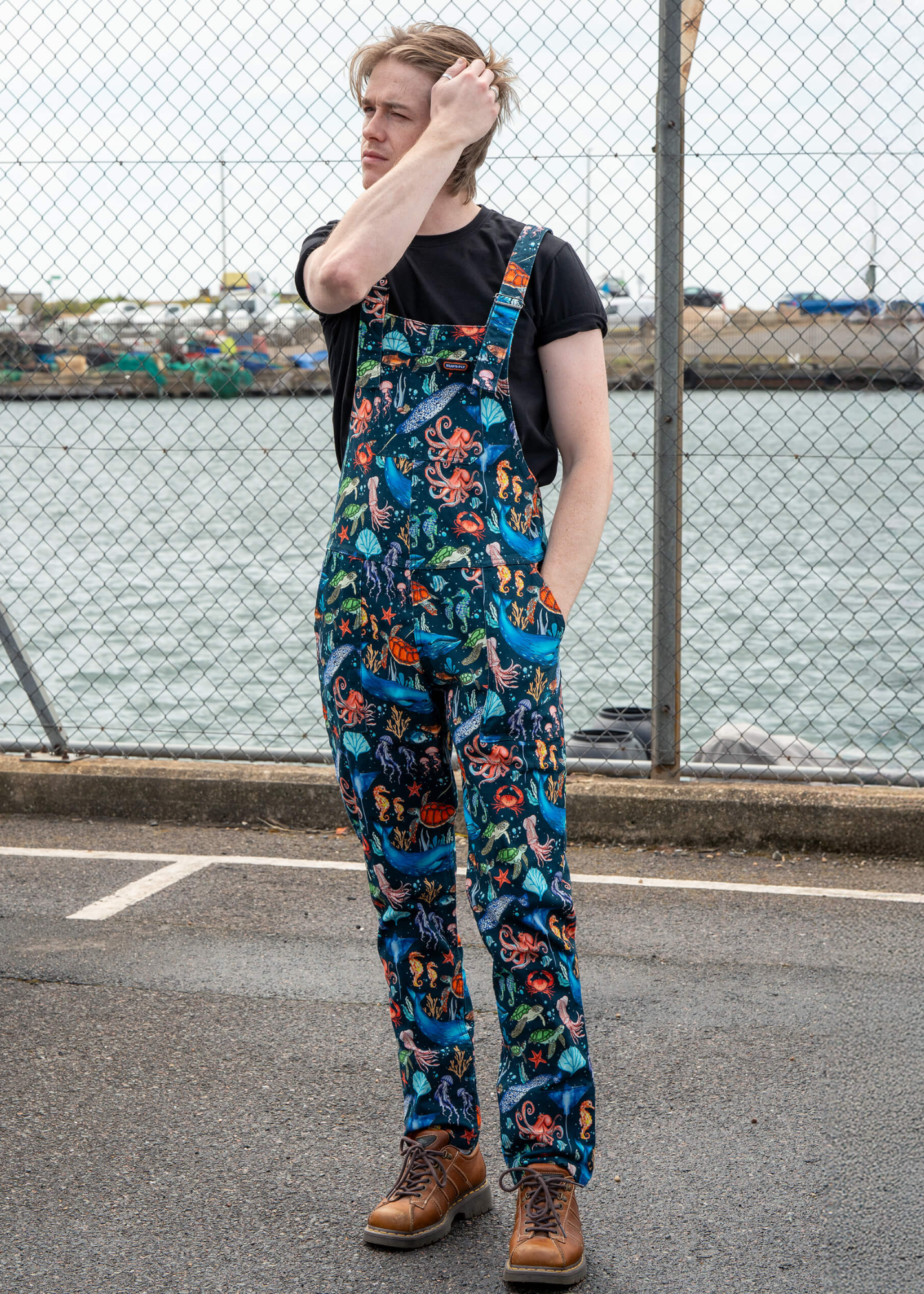 Run & Fly - Ocean Stretch Twill Dungarees