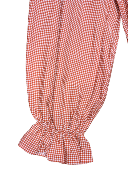 The Edit - Burnt Orange Gingham Cocoon Trousers