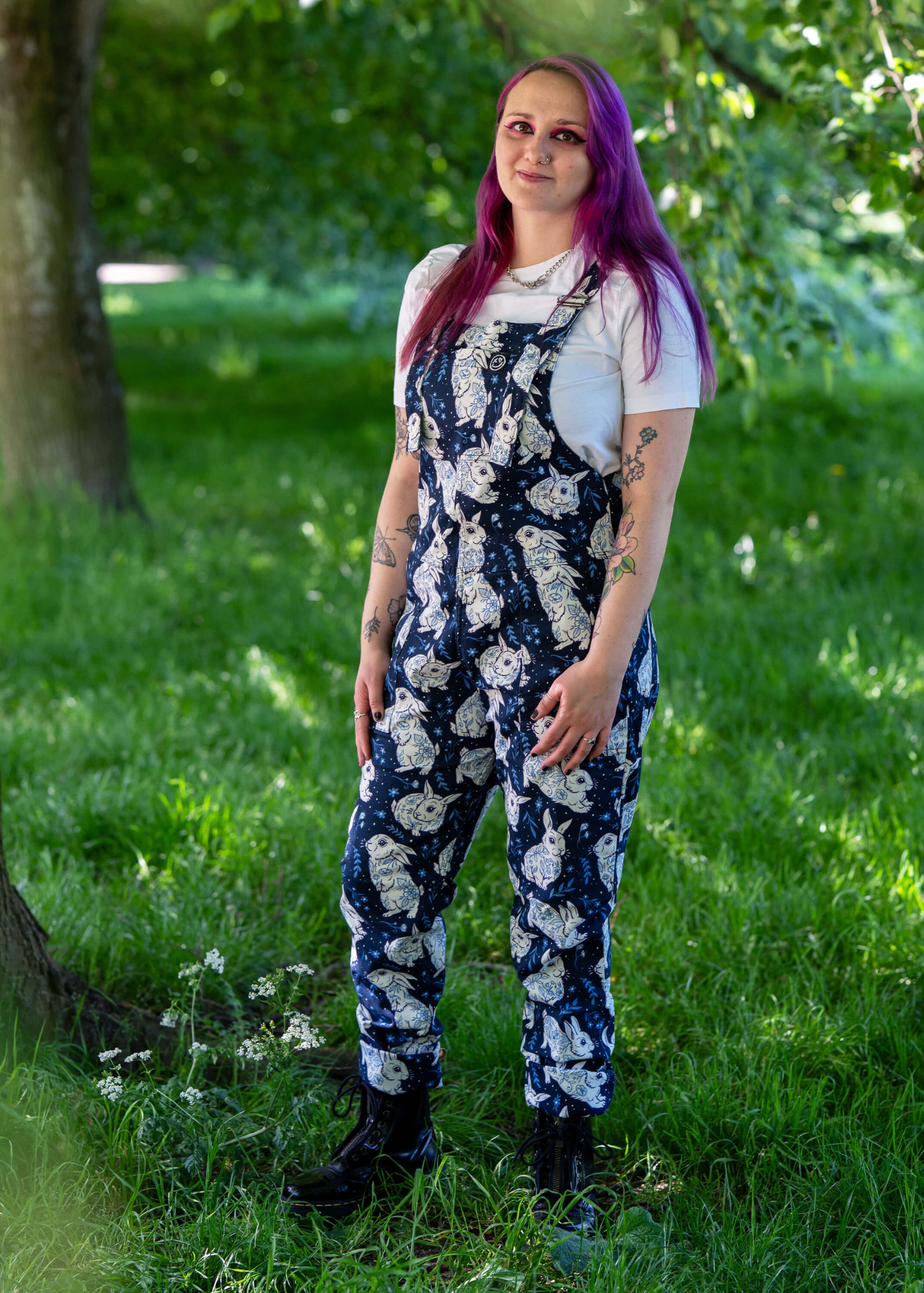 Rebel Romance x Abi Perry - Bunnies Stretch Dungarees