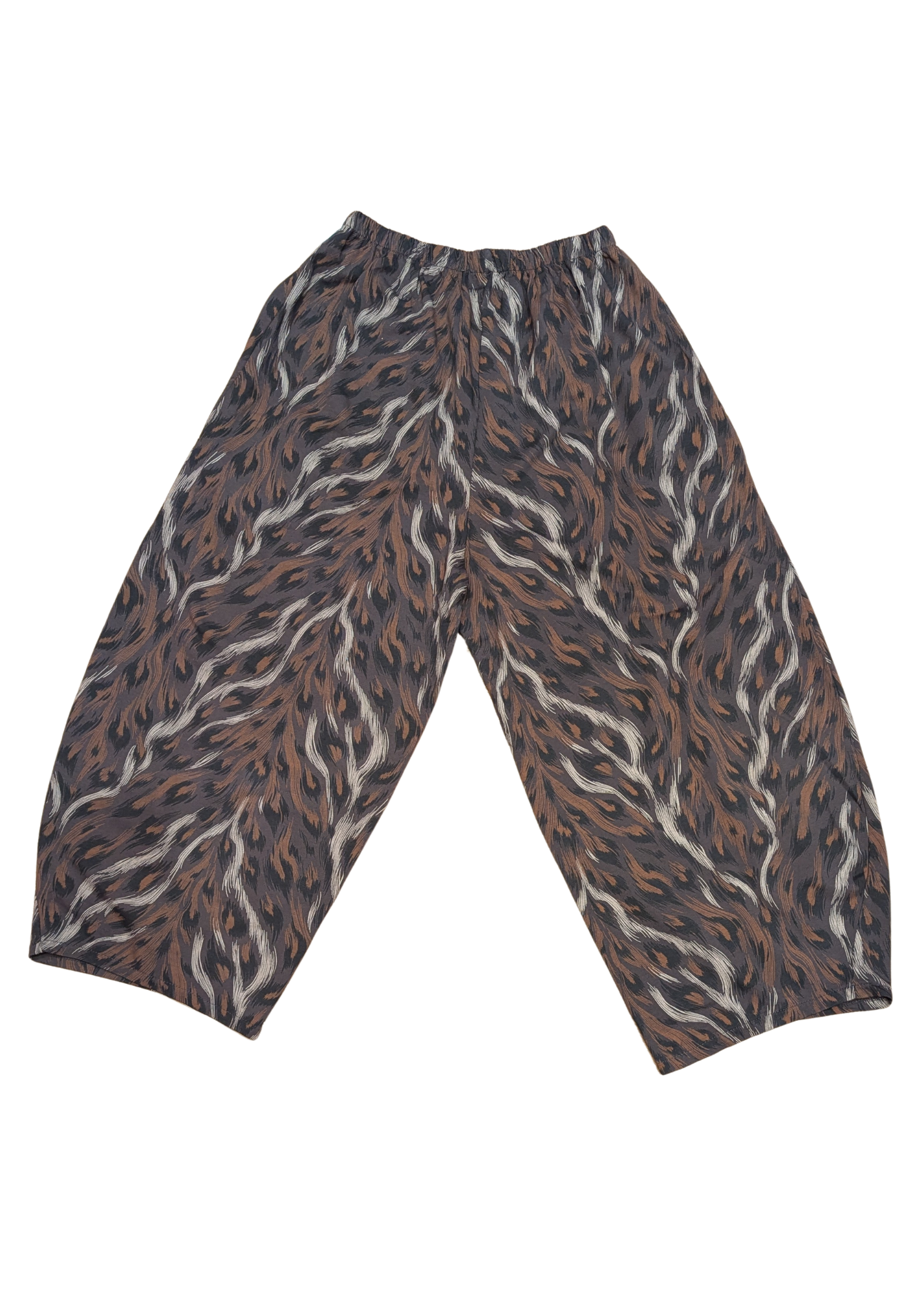 The Edit - Chocolate Brown Big Cat Jersey Cocoon Trousers