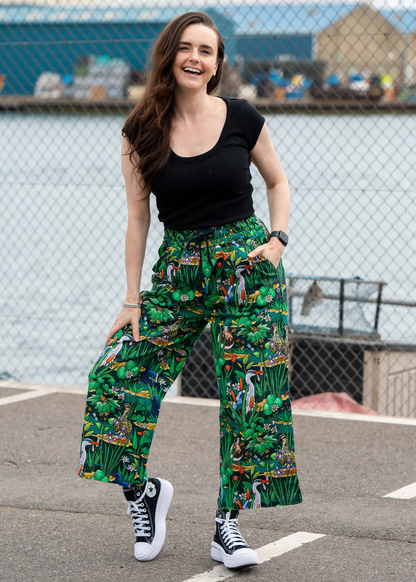 Rebel Romance - Pond Birds Wide Leg Cropped Trousers