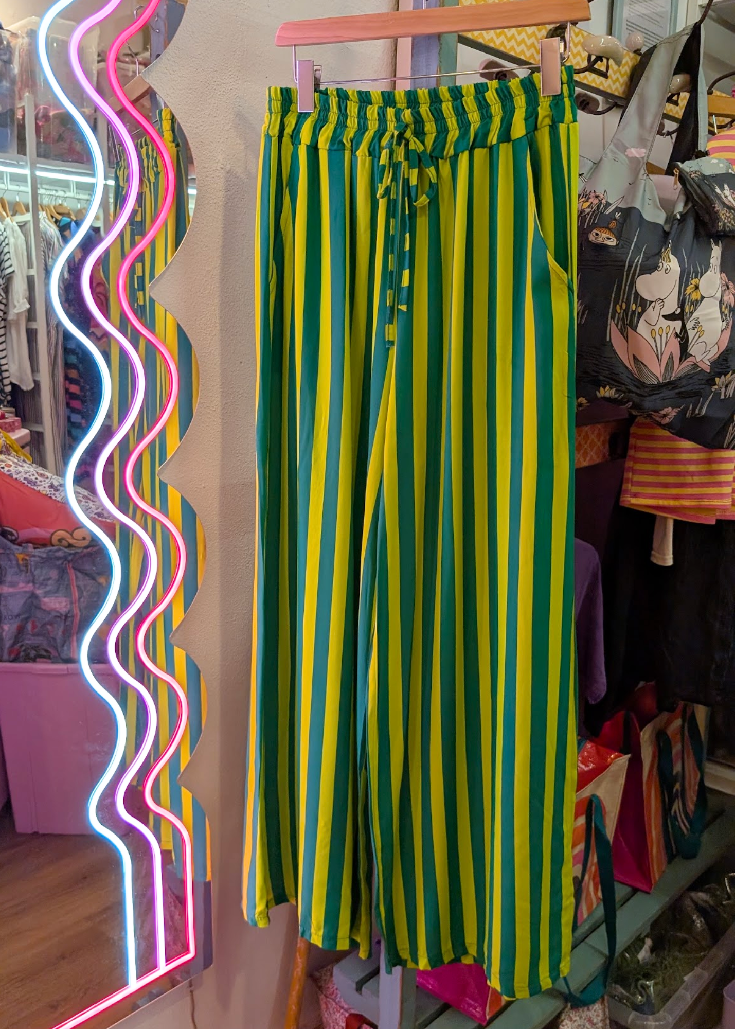 The Edit - Green Striped Trousers
