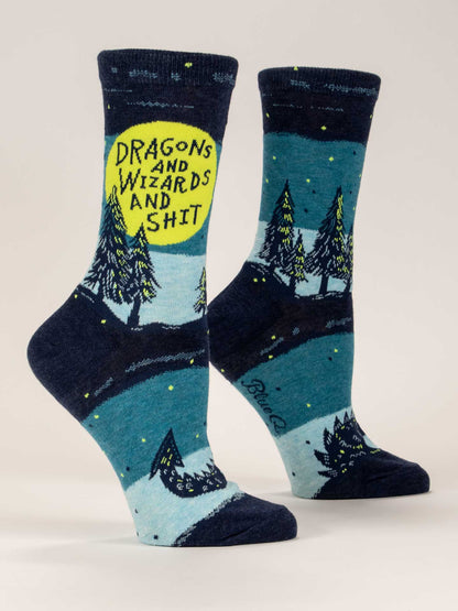 Blue Q - Dragons and Wizards and S**t Crew Socks