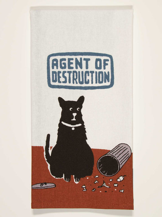 Blue Q -Agent of Destruction Dog Tea Towel