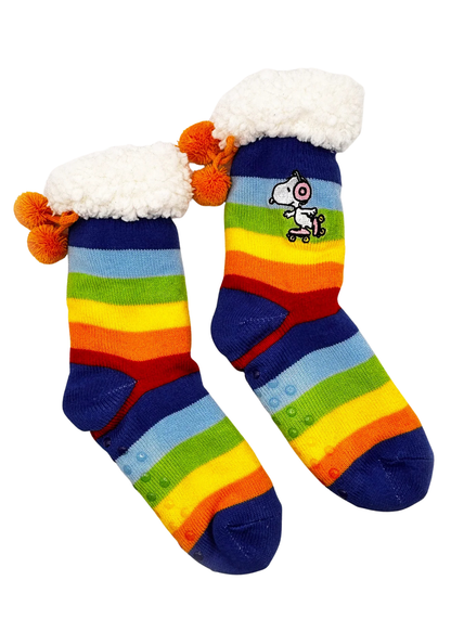 House of Disaster - Peanuts Rainbow Slipper Socks