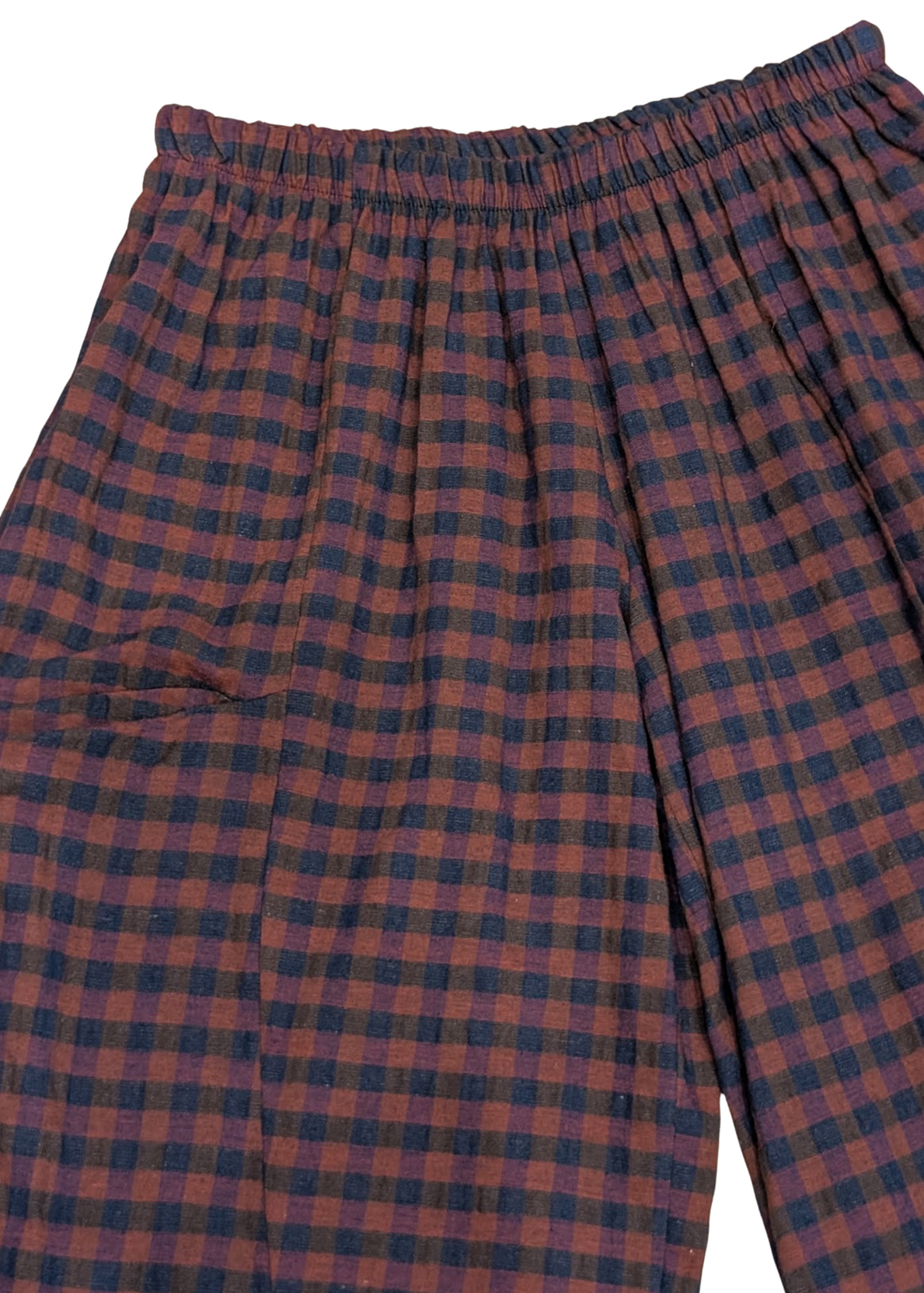 The Edit - Orange & Purple Gingham Check Cocoon Trousers