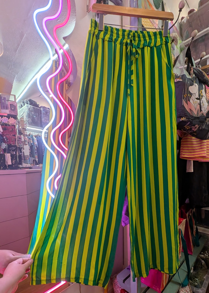 The Edit - Green Striped Trousers