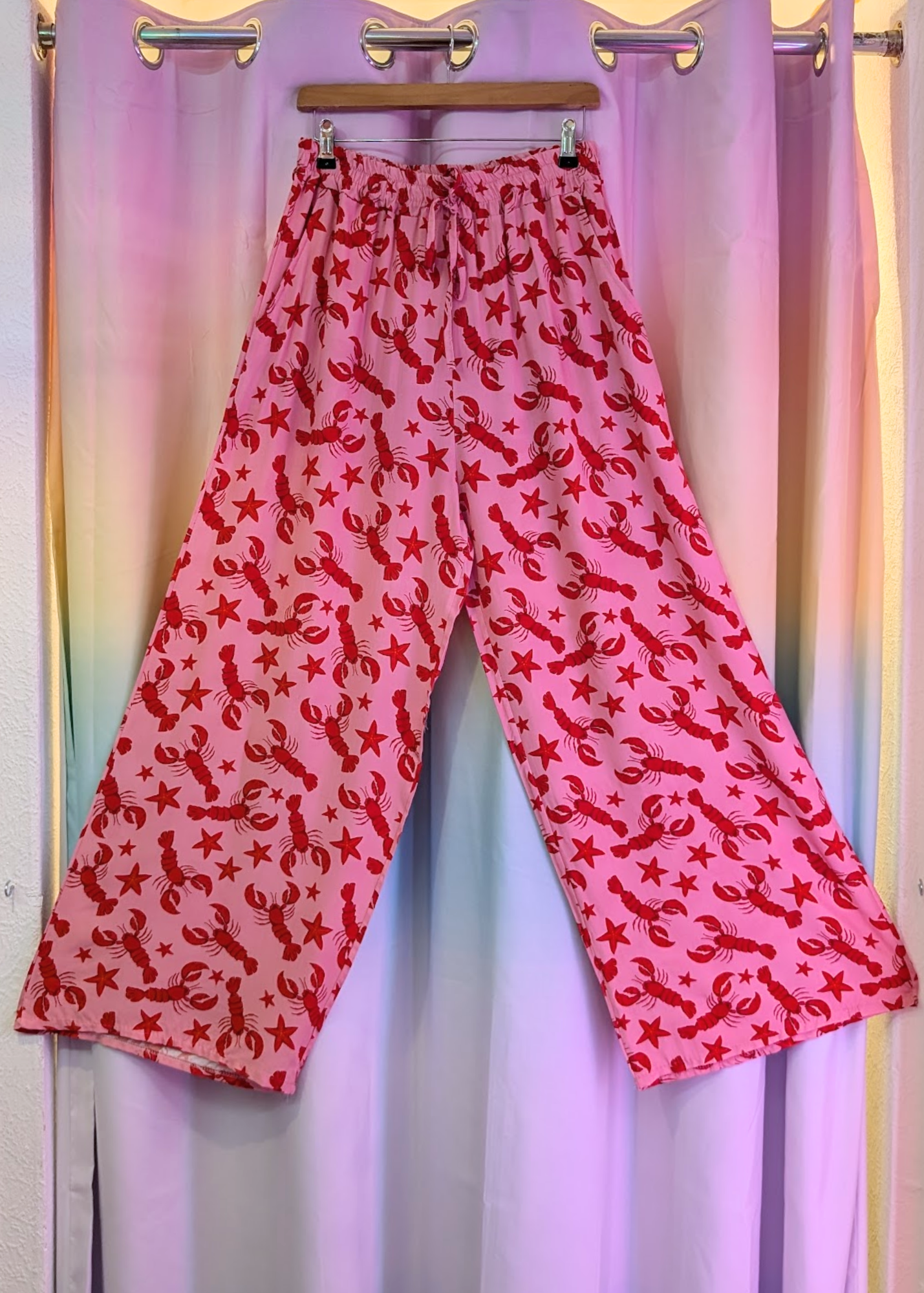 The Edit - Pink & Red Lobster Print Trousers
