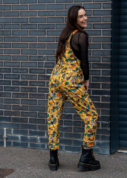 Run & Fly - Mustard Beasties Stretch Twill Dungarees