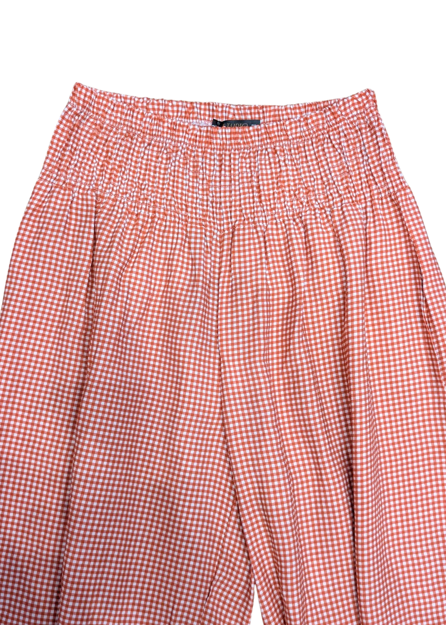The Edit - Burnt Orange Gingham Cocoon Trousers