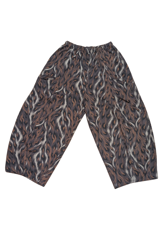 The Edit - Chocolate Brown Big Cat Jersey Cocoon Trousers