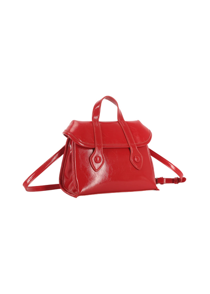 The Edit - Cherry Red Patent Faux Leather Handbag