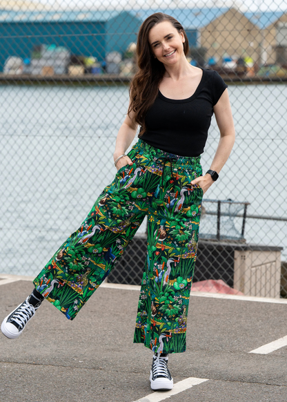 Rebel Romance - Pond Birds Wide Leg Cropped Trousers