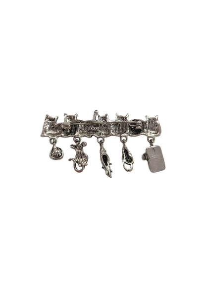 The Edit - Silver Cat Charm Brooch