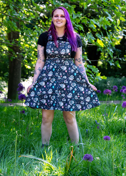 Rebel Romance x Katie Abey Pigeon Party Flared Pinafore Dress