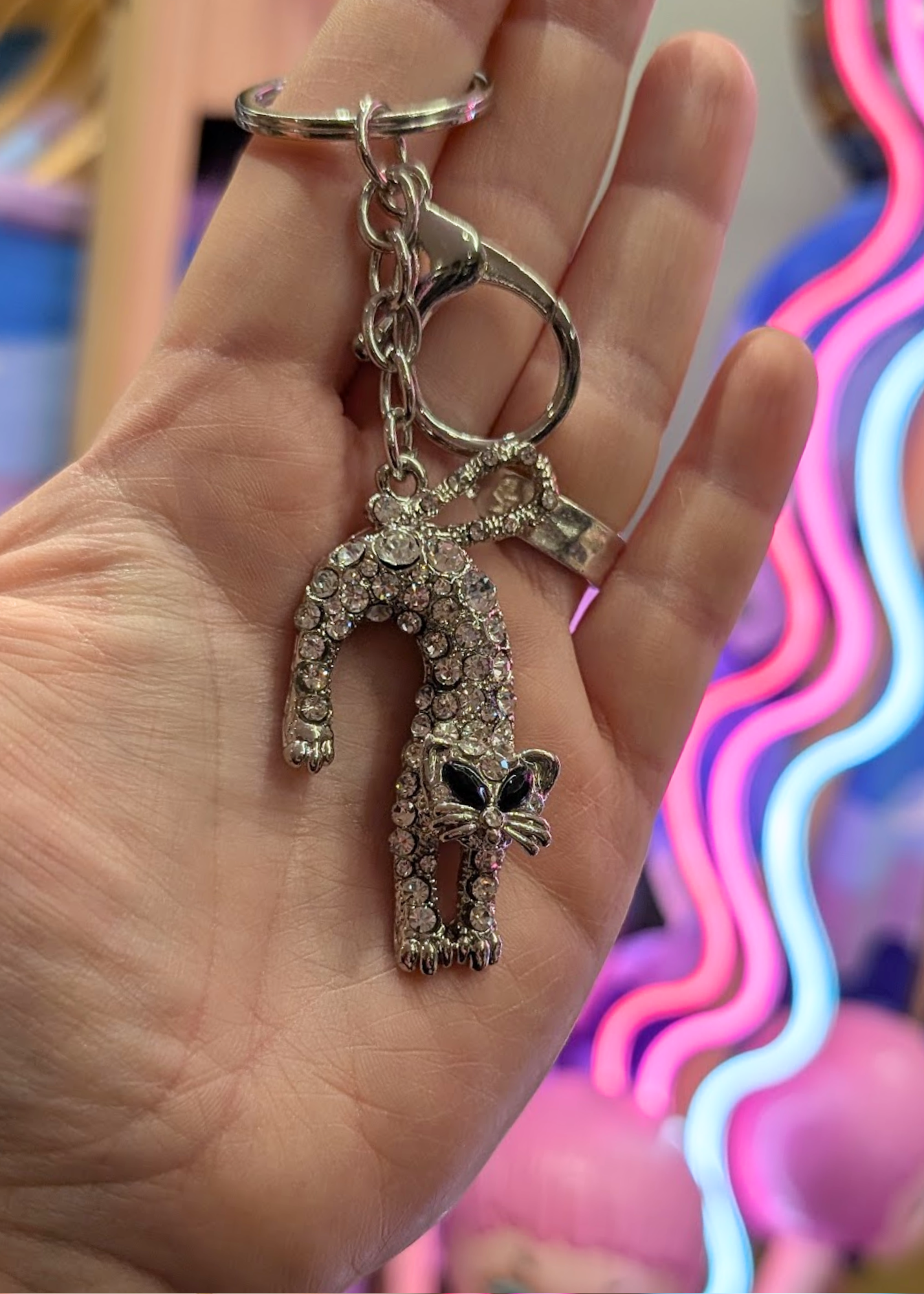 The Edit - Silver Scardey Cat Bag Charm Keyring