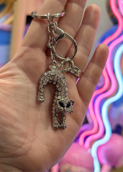 The Edit - Silver Scardey Cat Bag Charm Keyring