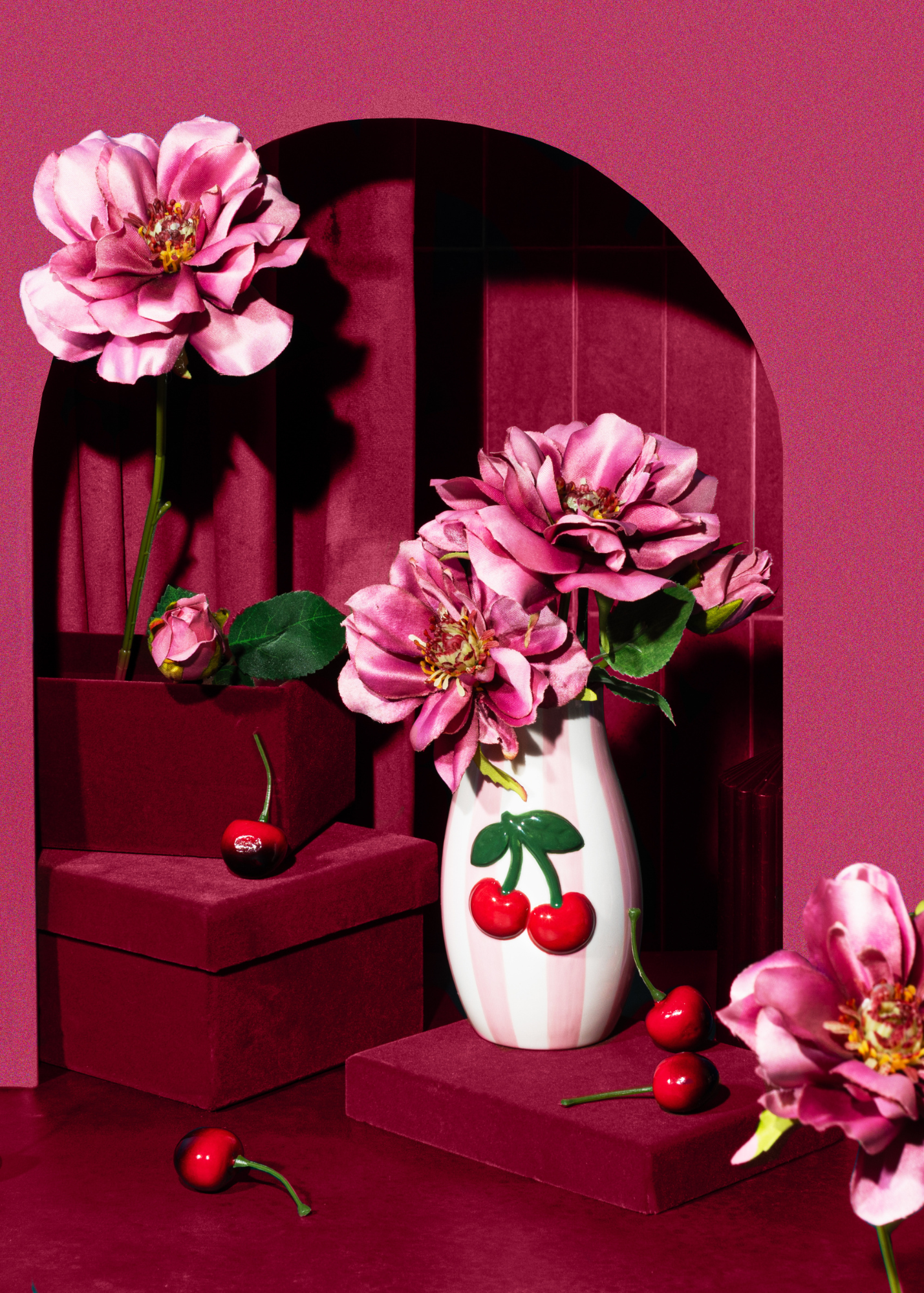 Sass & Belle - Hand painted Cherry Vase