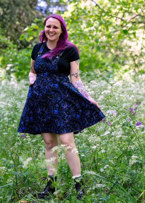 Rebel Romance - Celestial Dreams Stretch Flared Pinafore