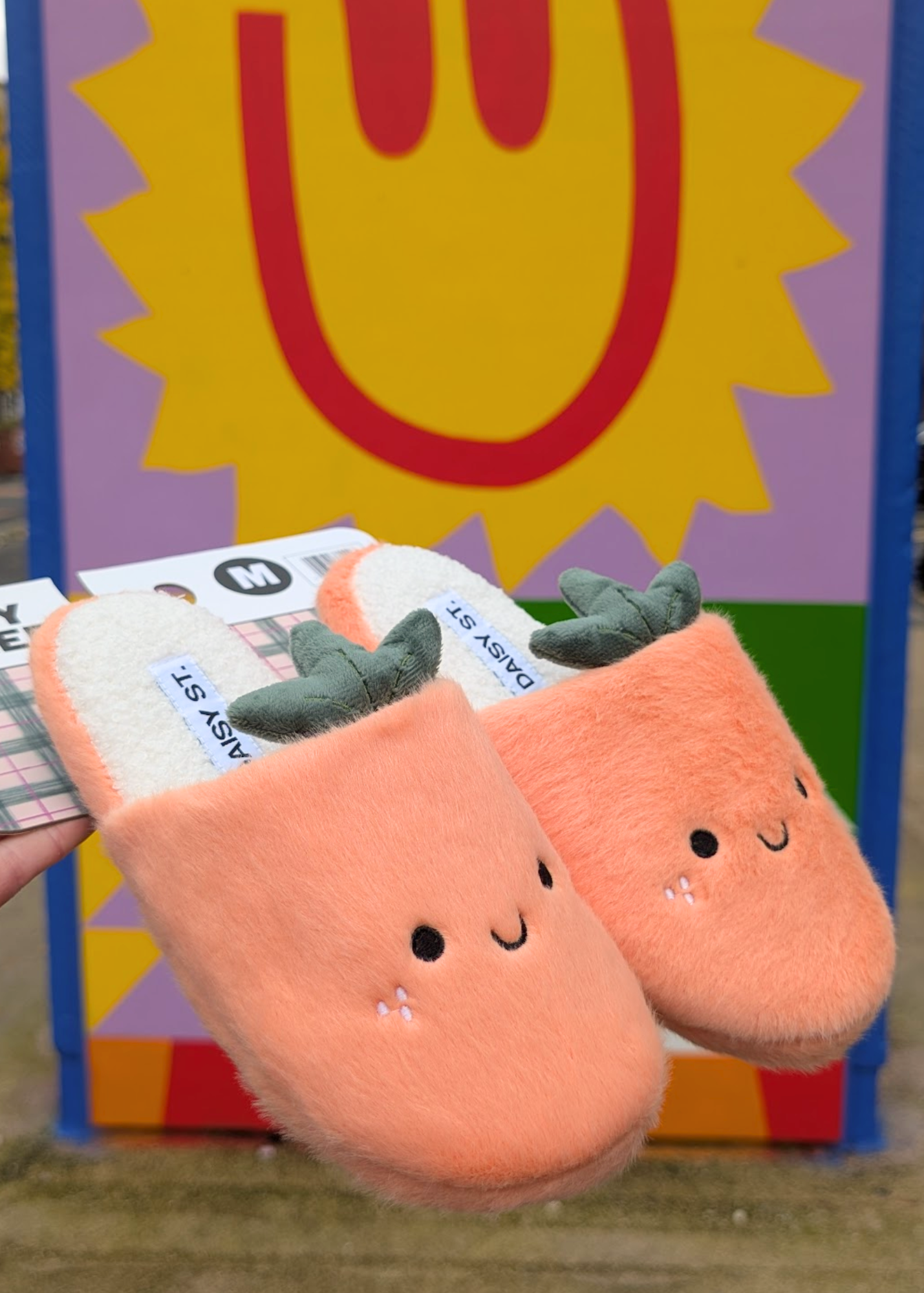 Daisy Street - Peach Plush Slippers