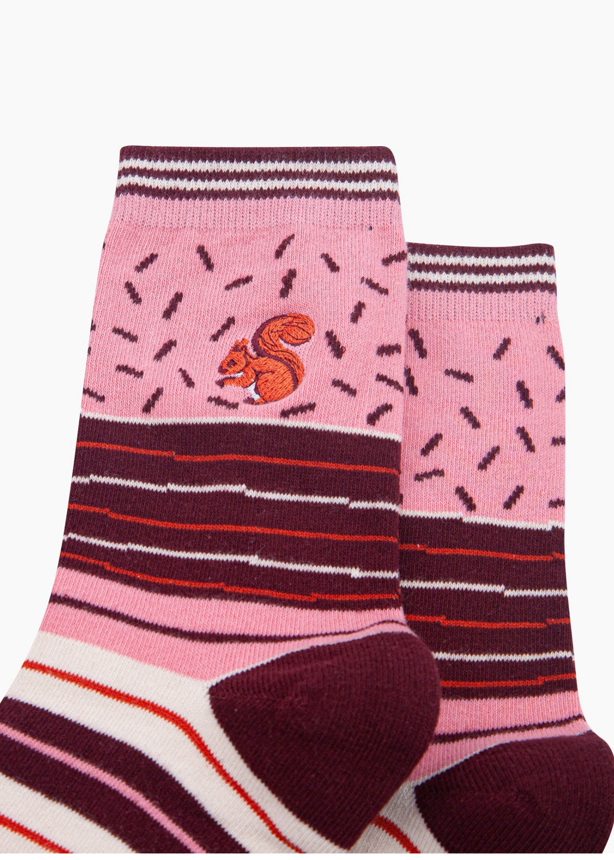 Sock Talk - Embroidered Squirrel Socks