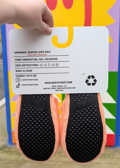 Daisy Street - Peach Plush Slippers