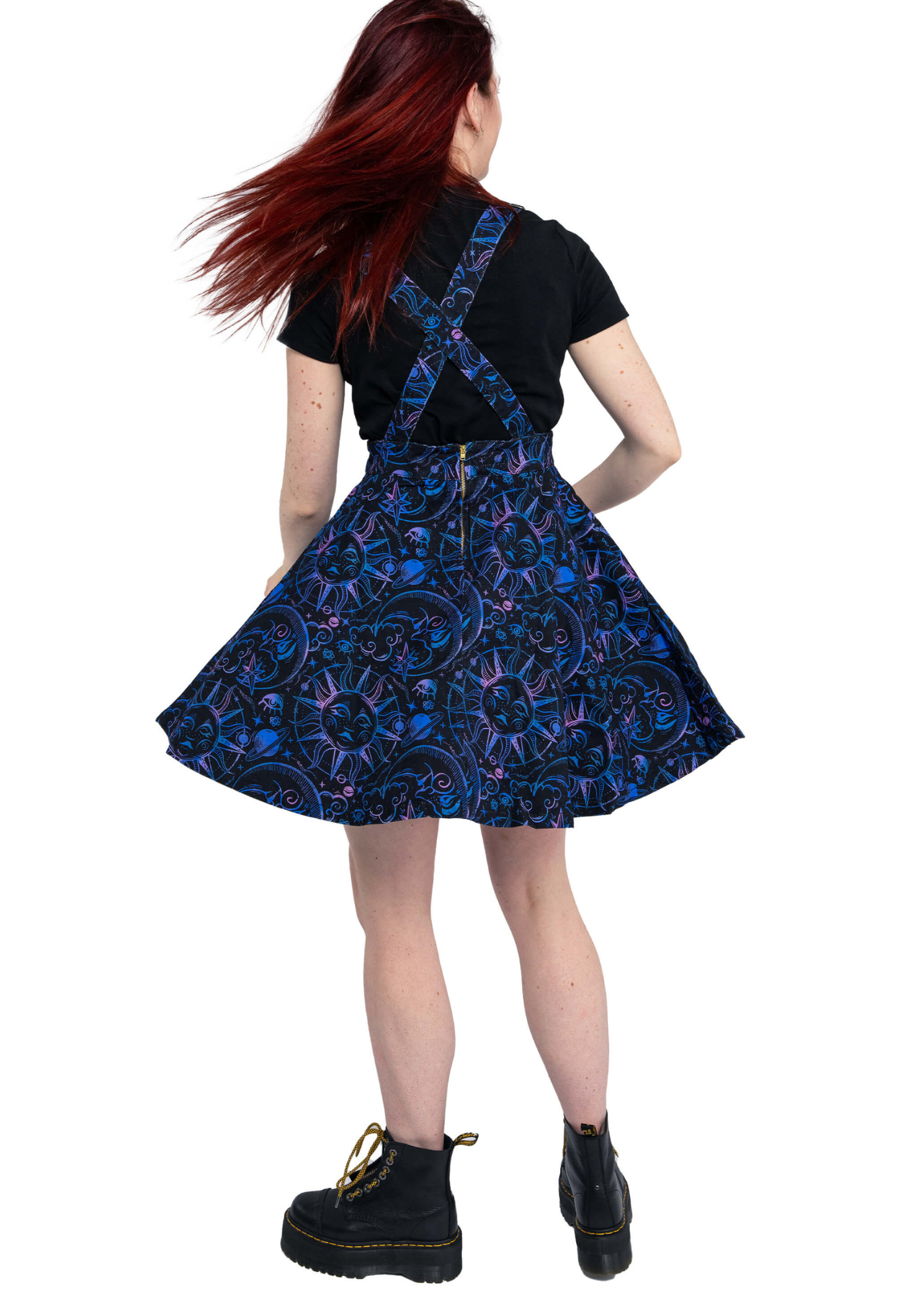 Rebel Romance - Celestial Dreams Stretch Flared Pinafore