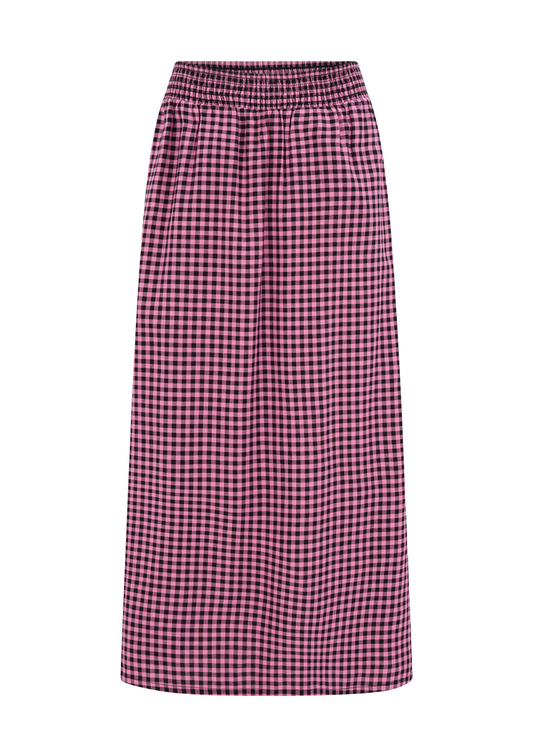 Sugarhill Brighton - Shantessa Gingham Shirred Maxi Skirt